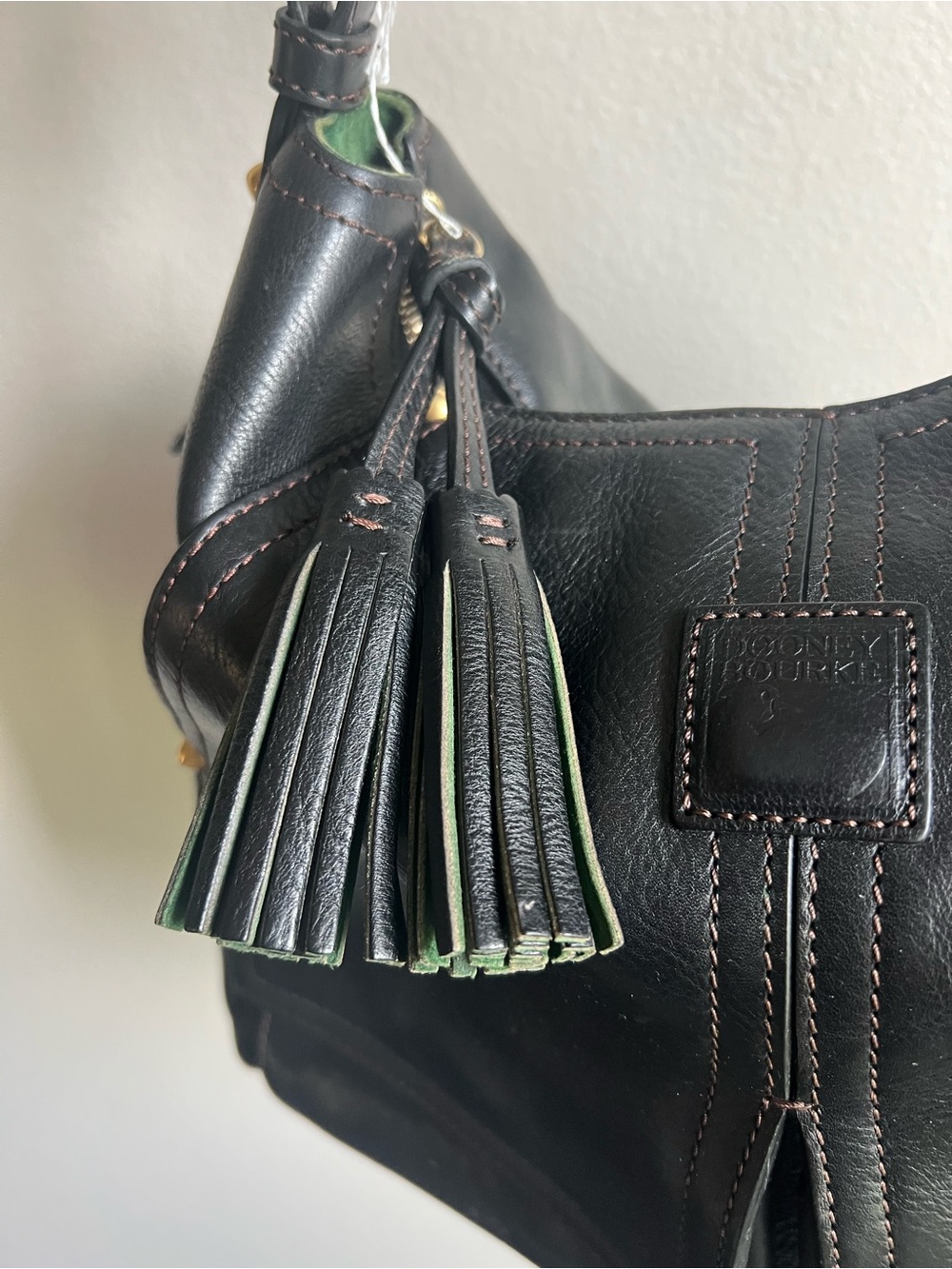 Dooney & Bourke Black Florentine Kingston Leather Hobo Bag - Picture 9 of 15